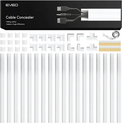 Miniatura 11 de EVEO Cord Hider - Cubierta de Cable de 300", Ocultador de Cable de Pared, Ocultador de Cable, Ocultadores de Alambre para TV en Pared. Gestión
