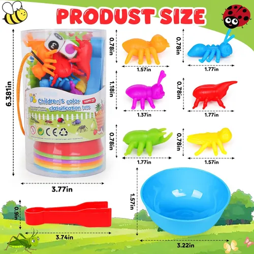 Miniatura 4 de Juguetes a juego de contar insectos con cuencos de clasificación y juegos dados Montessori actividades educativas preescolares Aprendizaje