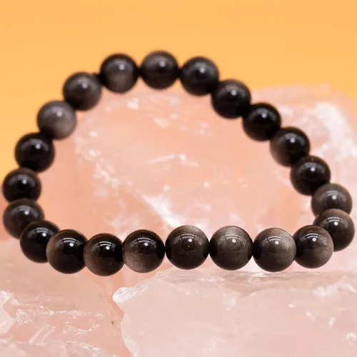 Miniatura 4 de DAZCOLO - Pulsera de gemas hecha a mano de 7,5 pulgadas, piedras preciosas elásticas de 8 mm, cuentas redondas, cristales de cuarzo, unisex