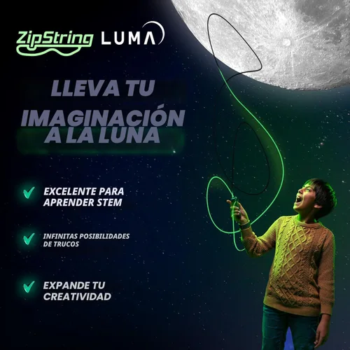 Miniatura 5 de ZipString Lightning Luma - Cuerdas de repuesto para juguete lanzador de cuerda, paquete de 3, juguete antiestrés reactivo a los rayos UV que brilla