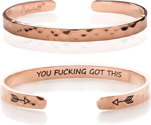 Miniatura 53 de Carviell Pulseras grabadas para mujer, inspiradoras, amistad, amor, mamá, hija, hermana, cristiana, graduación, conmemoración y regalos de boda, más