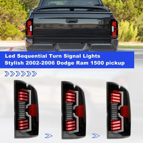 Miniatura 3 de Luces traseras secuenciales LED para Dodge Ram 1500 2002-2006 y Dodge Ram 2500 / 3500 2003-2006, conjunto de luces traseras LED completas
