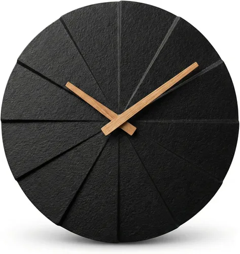 Driini Reloj de pared moderno de escalera - Diseño único de concreto sin marco de 10.5 pulg. - Decoración contemporánea y minimalista; Sin números -