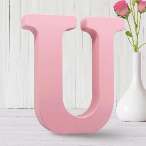 Miniatura 20 de AOCEAN Letras de madera rosa de 6 pulgadas sin terminar Letras de madera para pared MAGA Letras de madera decorativas de pie Tablero de letras