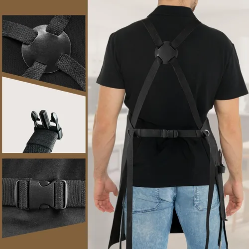Miniatura 3 de Professional Work Chef Apron for Men Women, Duty Water-Resistant Cotton Canvas, Durable Adjustable, Cooking BBQ