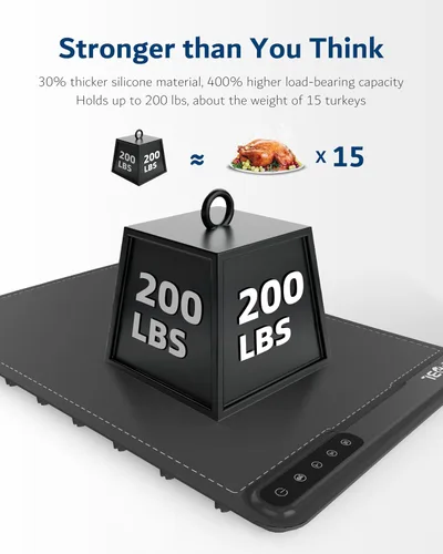 Miniatura 4 de Tapete de calentamiento para alimentos - Bandeja eléctrica de calentamiento de alimentos (24 x 16 pulgadas), calentamiento rápido de superficie
