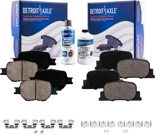 Miniatura 145 de Detroit Axle - Pinza de disco del lado del acompañante + pastillas de freno de cerámica de repuesto para Lexus HS250H Toyota RAV4 Prius V Scion xB