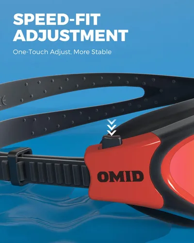 Miniatura 7 de OMID - Gafas de natación polarizadas P2, gafas antivaho para natación para hombres y mujeres adultas A3-Negro Marco Rojo Lente Roja