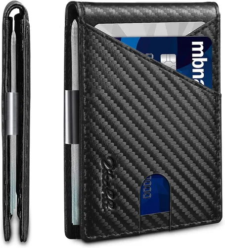 Miniatura 98 de Zitahli - Billeteras delgadas RFID para hombres, billetera de cuero flexible con clip de dinero, cartera minimalista con bolsillo frontal