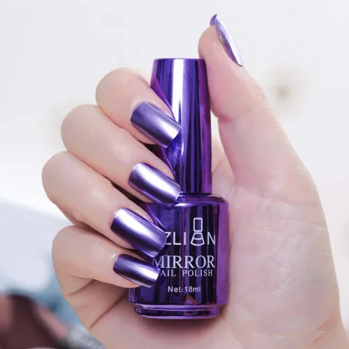 Miniatura 8 de Ofanyia Esmalte de uñas metálico de larga duración brillante para arte de uñas, efecto espejo, esmalte de uñas de gel 2#