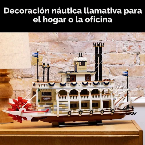 Miniatura 6 de LEGO Ideas River Steamboat - Juego de construcción de barcos de vapor, decoración de habitación para hombres y mujeres, kit de construcción