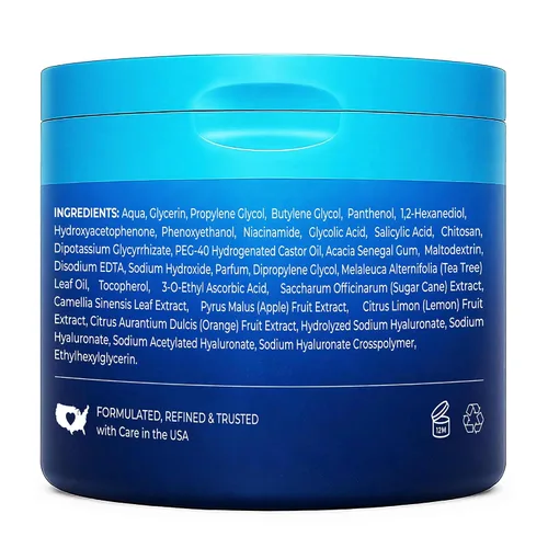 Miniatura 10 de Hicream Almohadillas de ácido glicólico, tónico exfoliante facial de doble textura para el cuidado de los poros y la luminosidad de la piel