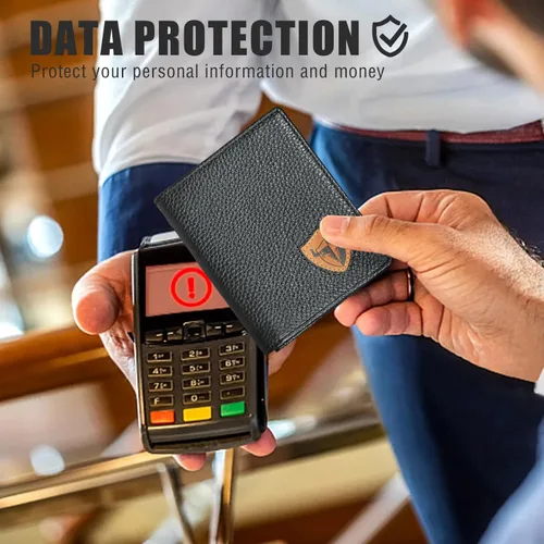 Miniatura 3 de Handadsume Genuino caballo loco cuero viaje regalo moneda bolsillo tarjeta caso largo organizador cadena Rfid monedero con broche para hombres