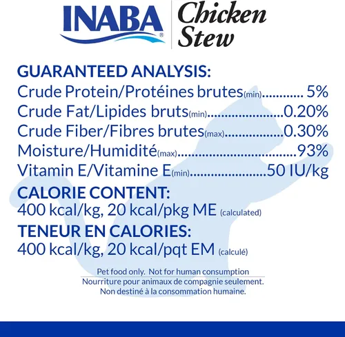 Miniatura 5 de INABA Guiso de pollo para gatos, guarnición/adorno con vitamina E, bolsa de 1.4 onzas, 8 bolsas en total, receta de pollo