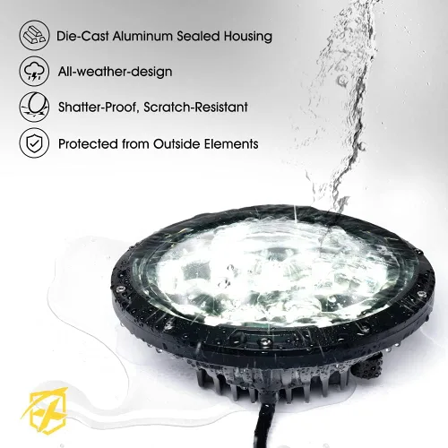 Miniatura 6 de Xprite Faros LED Wrangler de 105W, Faros Redondos de 7 Pulgadas de Reemplazo con Luz Alta/Baja, DRL, Luces de Señal de Giro, Aprobados por DOT