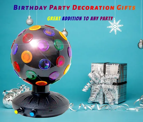 Miniatura 6 de Proyector de luz nocturna LED de bola de discoteca giratoria de 360°, lámpara ajustable de brillo para fiestas, iluminación, Halloween, Navidad