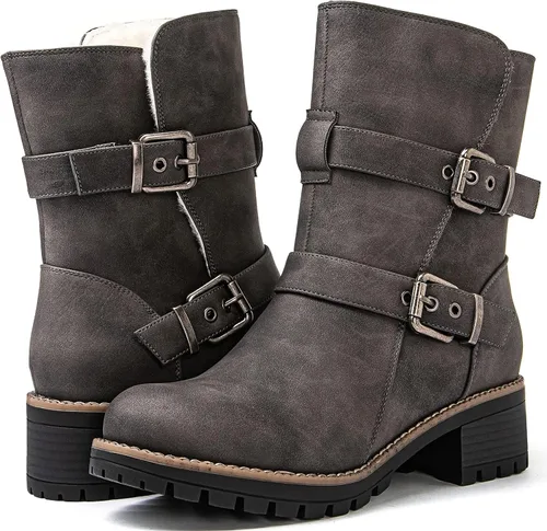 Miniatura 2 de GLOBALWIN Women's Fur Boots Fashion Combat Ankle Boots For Women