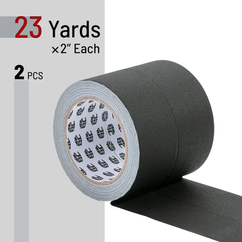 Miniatura 2 de Bates Cinta de Gaffing de 2 pulgadas x 23 yardas, paquete de 2 unidades - Negro, Cinta Multiusos para Suelo y Cable