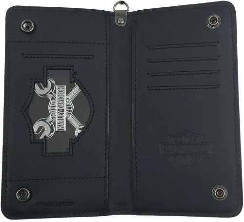 Miniatura 2 de Harley-Davidson Hombres Shot Caller en relieve Biker Billetera de cuero HDMWA11048-BLK