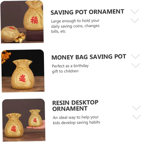 Miniatura 2 de MAGICLULU Hucha china de la suerte figura de Feng Shui, adorno de banco de monedas, figuras de dinero chino de la suerte para niños, decoración