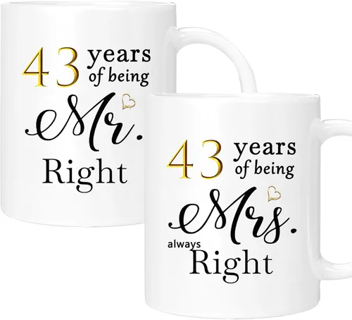 Miniatura 25 de Juego de 2 Tazas de Café del 11º Aniversario, Regalos de Boda del 11º Año Decoraciones de Aniversario para Parejas Padres Hombres Mujeres Marido