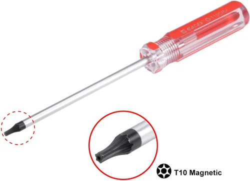 Miniatura 2 de uxcell Destornillador Torx, destornillador de estrella magnético de seguridad T10 de 0.118 in con eje CR-V de 4 pulgadas