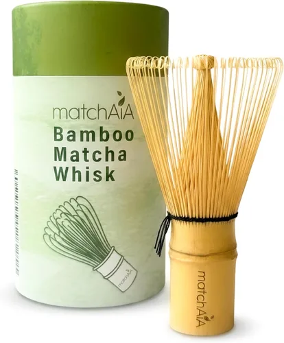 MatchAiA Batidor de bambú matcha prémium (Chasen) – Batidor de té japonés tradicional hecho a mano de 100 puntas para matcha ceremonial y lattes