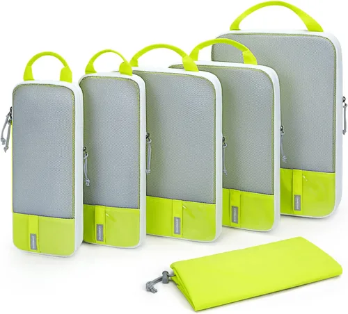 BAGSMART - Juego de 6 cubos de compresión para maletas, juego de 6, 4 y 2, cubos organizadores de viaje, juego de bolsas expandibles, organizadores