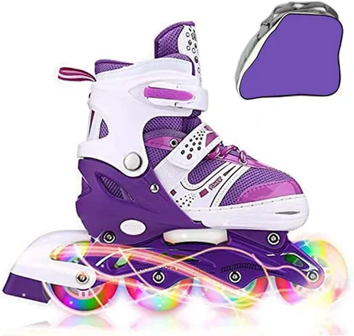 Patines en línea ajustables para niños de 4 a 12 años, ruedas iluminadas, patines para principiantes para niños y niñas, regalo de patinaje en