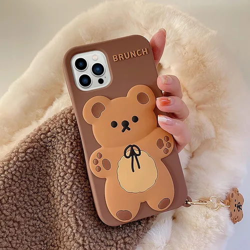 Miniatura 5 de Funda creativa 3D para iPhone 13 Pro de silicona suave con lindos animales de dibujos animados Kawaii para niñas, mujeres y adolescentes, funda