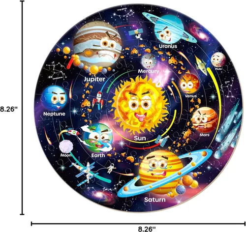 Miniatura 8 de SYNARRY Rompecabezas de suelo del sistema solar para niños de 4 a 8 años, rompecabezas grandes de 70 piezas para niños de 4 a 6 años, juguetes