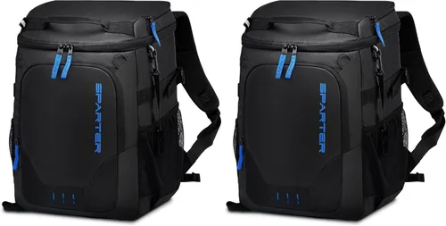 Miniatura 7 de SPARTER - Mochila enfriadora aislada a prueba de fugas para 33/49 latas, bolsa térmica con 2 compartimentos aislados, mochila de playa, viaje, Azul