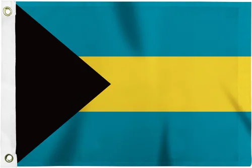 Bandera de las Bahamas de 12 x 18 pulgadas para barco, banderas de colores vivos del Caribe Bahameño con 2 ojales de latón, banderas pequeñas de las