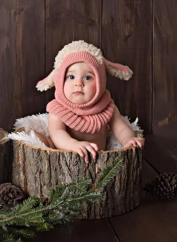 Miniatura 5 de Abrigo para invierno, que incluye gorra, bufanda, capucha y orejeras, para niñas o niños