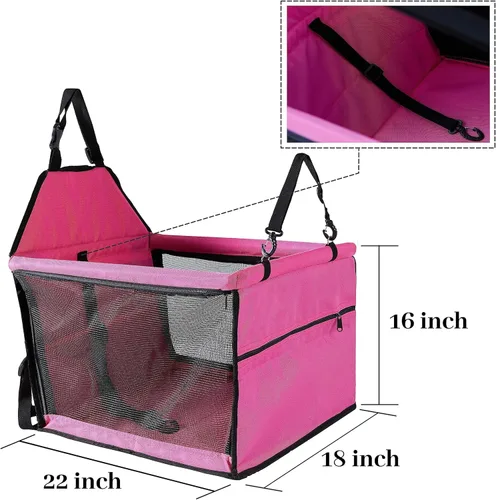 Miniatura 4 de Asiento de automóvil para perro de tamaño mediano, asiento elevador de automóvil con correa de seguridad con clip, se adapta tanto a asientos