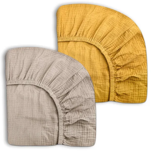Miniatura 31 de Pack and Play Sábanas para bebés, niños y niñas, 39 x 27 x 3 pulgadas, muselina neutra de algodón, paquete N Play, sábana con estilo bohemio