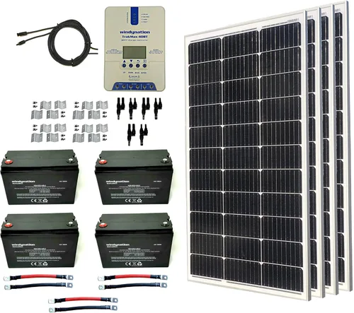 Miniatura 9 de WindyNation Kit de panel solar monocristalino de 400 vatios con controlador de carga solar TrakMax MPPT 40A + kit de medidor remoto