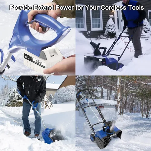 Miniatura 6 de Batería de repuesto de 24 V para Sun Joe + Snow Joe 24V batería 24BAT-LTE/LTW/LTX/XR/LT, batería de 6.0Ah compatible con todos los sopladores