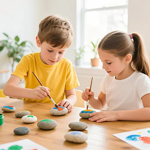 Miniatura 5 de Simetufy 30 rocas de río para pintar de 1.2 a 3.5 pulgadas, piedras naturales, lisas y planas para manualidades, amabilidad y arte de jardín