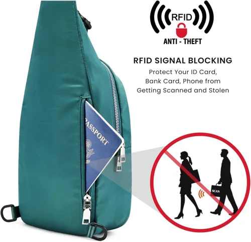 Miniatura 2 de G4Free Bolso bandolera con bloqueo RFID, mochila pequeña para el pecho, con puerto USB para hombres y mujeres