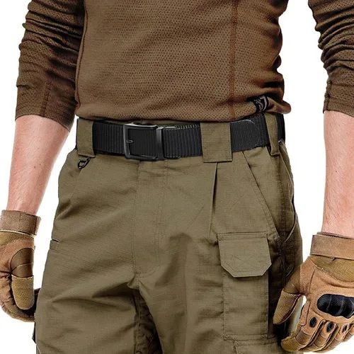 Miniatura 2 de SANSTHS Cinturones de trinquete reversibles para hombres, cinturón táctico para hombre, tela de nailon de 1 13 pulgadas, cinturón de golf de cola
