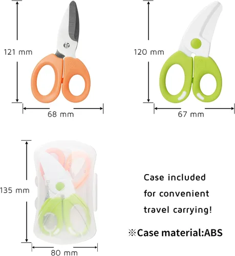 Miniatura 5 de Juego de tijeras de comida para bebés, tijeras de cocina portátiles de seguridad con estuche de viaje portátil, juego de tijeras de alimentos