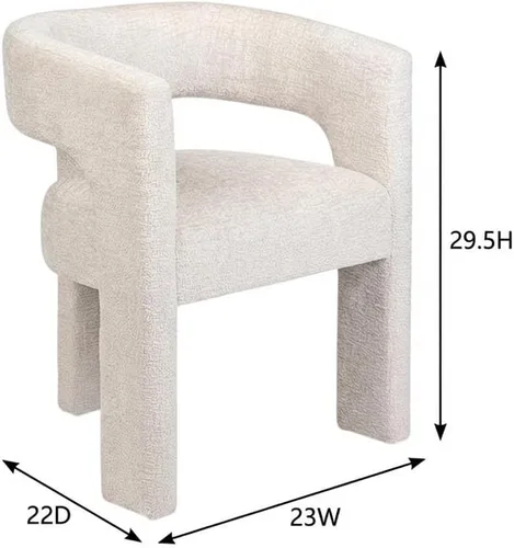 Miniatura 3 de Jofran Gwen - Silla decorativa tapizada de jacquard, moderna silla escultórica de felpa de lujo para comedor o sala de estar, sillas para sala