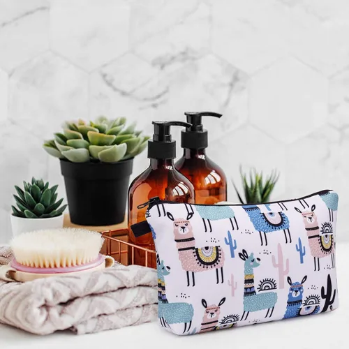 Miniatura 2 de WANDF Bolsa de cosméticos para mujeres, organizador de bolsa de maquillaje pequeña, mini bolsa de maquillaje para el bolso, resistente al agua