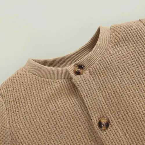 Miniatura 5 de Mubineo Mameluco de manga corta con botones lisos, básicos, para el verano, otoño