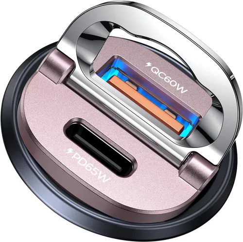Miniatura 11 de MRGLAS [Paquete de 2] Cargador de coche USB C de 125 W, mini adaptador de coche USB C de metal de carga rápida PD65W y QC60W de doble puerto tipo C