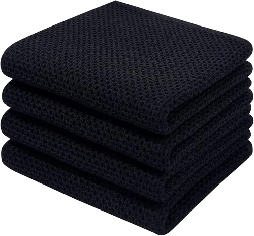 Miniatura 328 de Homaxy Paños de cocina de 100% algodón con tejido de gofre, ultra suaves, absorbentes, de secado rápido, 12 x 12 pulgadas, paquete de 6, amarillo