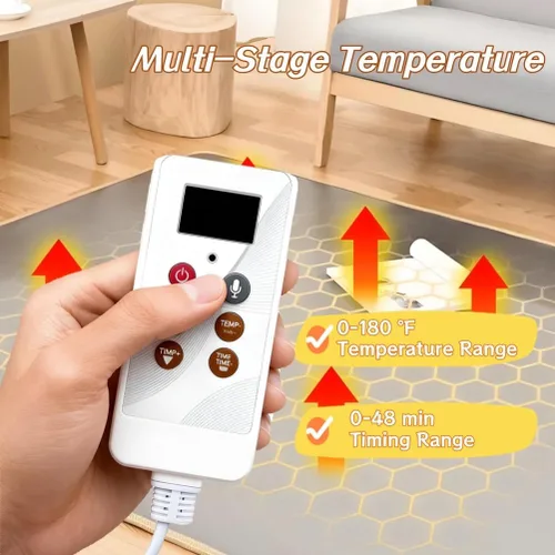 Miniatura 7 de Heated Floor Rug, Waterproof Heated Floor Mat, Electric Heated Area Rug, Large Heated Area Rugs, Indoor Floor Heater, Timer Fast Heating Adjustment