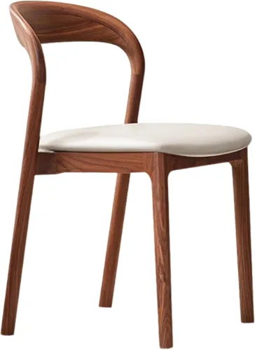 Miniatura 7 de Sillas de comedor de madera maciza con respaldo curvo, sillas de comedor modernas de mediados de siglo, sillas de comedor tapizadas de tela