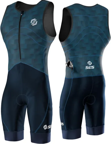 Miniatura 12 de SLS3 Traje de Triatlón para Hombre - Trisuit Premium para Hombre - Kit de Triatlón sin Mangas, de Secado Rápido con Bolsillo Grande en la Espalda